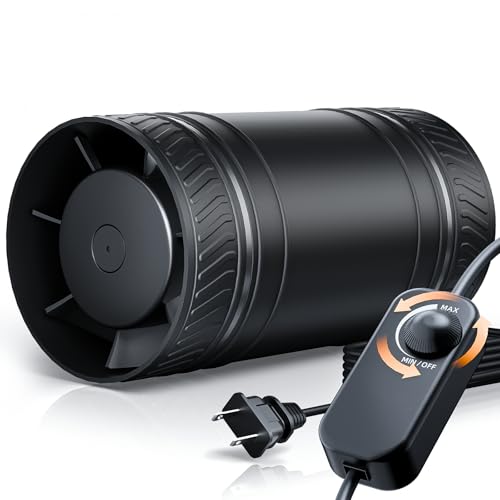 MOCINE ダクトファン 100mm 中間取付型 無段階風量調整 静音 小型換気扇 強力送風 5000RPM 風量310m³/h DCモーター