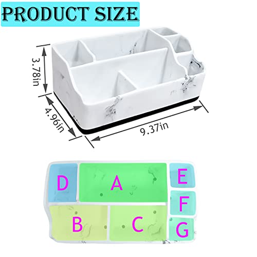 Yihongyipin Toothbrush Holder Bathroom Organizer Countertop,7 Slots Electric Toothbrush Holder With Anti-Slip Base For Family & Kids On Bathroom Vanity, Sink, And Countertop （White Marble Look） #TOP3