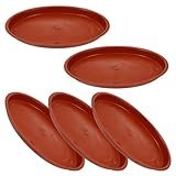 BAZEITFLOW 5 Stück Ovale Kunststoff Blumentopf Untersetzer Rot Robustes Pflanzgefäß Zubehör für Innen und Außen Langlebig Formstabil Passend für Blumentöpfe