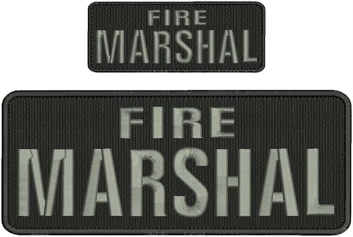 Special Patches for Velcro Patches for Uniform for Fire Marshal Embroidery Patches 4x10 and 2x5 Hook Grey Model-Q-X988-1406