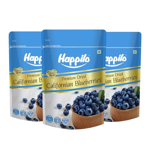 Image of Happilo Premium Dried Californian Blueberries 150g (Pack Of 3), Naturally Sweet, Rich in Antioxidants, Vitamins and Fiber, Everyday Snacking