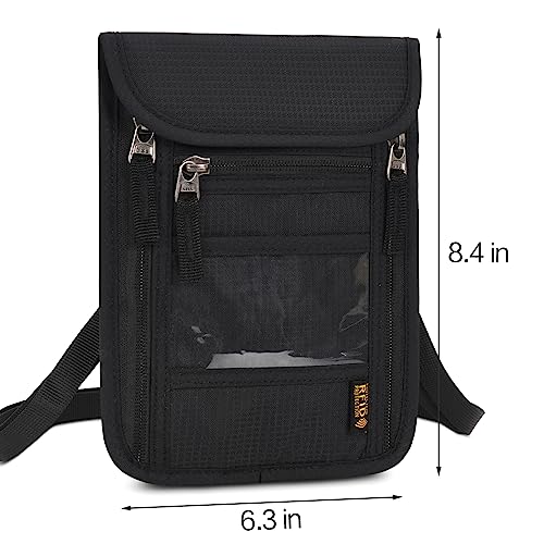 Image of Neck Wallet Lightweight RFID Blocking Waterproof Travel Pouch Passport Wallets for Women Men