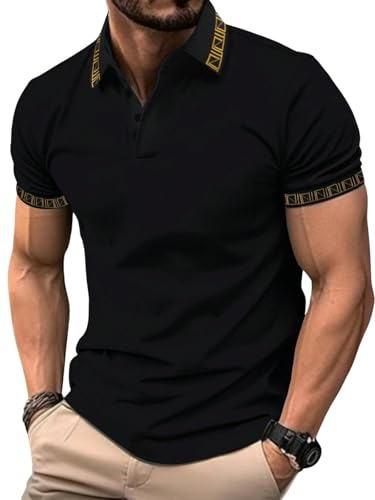 GRECIILOOKS Solid Regular Fit Polo Casual for Men Stylish Latest | Half Sleeve T Shirt (GL-MT-1129_Black XL) (B0D8QJB1ZV) Amazon Price History, Amazon Price Tracker