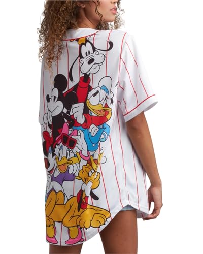 Image of Disney Womens Baseball Jersey Lightweight Graphic Baseball Shirts for Women | 100% Polyester Fabric, Lightweight & Breathable, Mesh or Button-Down Styles