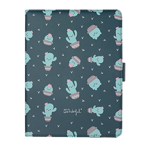 WONDEE Mr Wonderful Funda Tablet Universal de 9.7' a 10.2' Pulgadas,Tipo Libro con Diseño Cactus,...