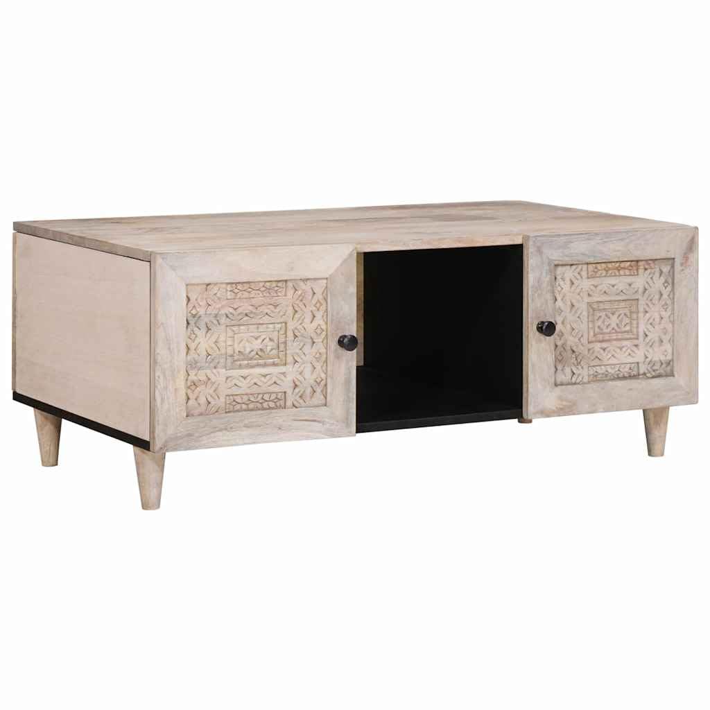 Table basse avec rangement 100x54x40 cm beige style moderne en bois