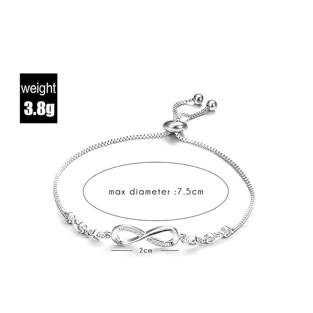 Image of Stylish Austrian Crystal Rose Gold Charm Bracelet for Women