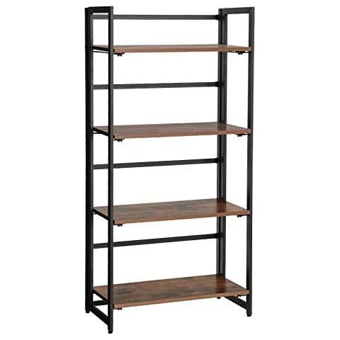 VASAGLE 4-Tier Folding Bookshelf Cover
