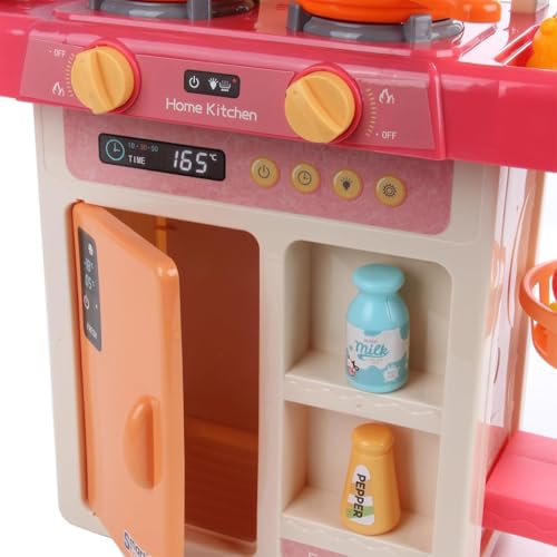 Image of Kitchen Set for Kids Girls Big Cooking Set Light and Sound Pretend Play Toy Battery Operated with Accessories, acrylonitrile butadiene styrene, Purple