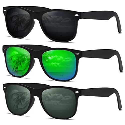 Image of DEMIKOS Sunglasses Men Polarized Sunglasses for Mens Womens Retro Mirror Lens for Driving Fishing UV Protection