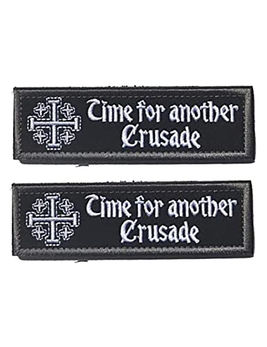AliPlus 2PCS Knights Time for Another Crusade Morale Patches Hook and Loop