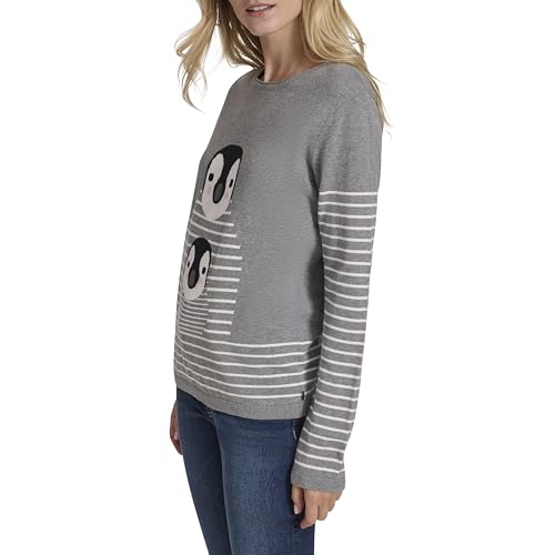 Nautica Women's Long Sleeve Graphic Crew Neck Pullover3