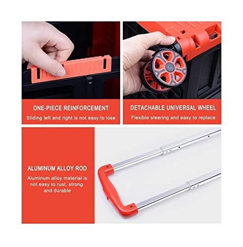 QUANLI Faltbarer Einkaufstrolley aus Metall mit Universalrad und Deckel, einfach zusammenklappbar, große Kapazität… – Bild 7