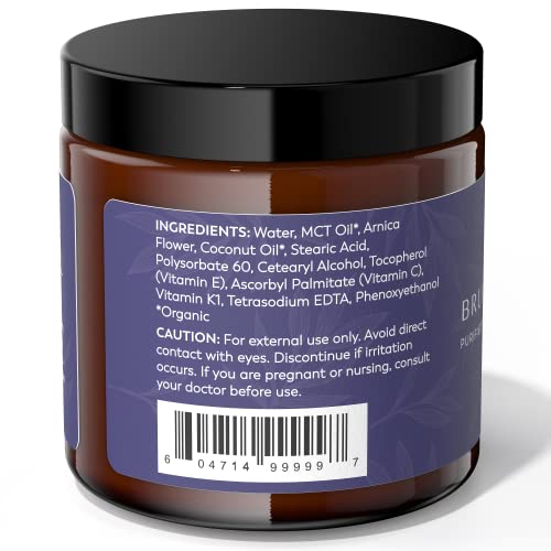 Skintensive Highest Purity Organic Arnica Plant-Based Bruise Cream For Thin Skin - Moisturizing, Anti-Aging, Healing, And Fading Scar Lotion, Vitamin K C And E, Skin Renewal #TOP5