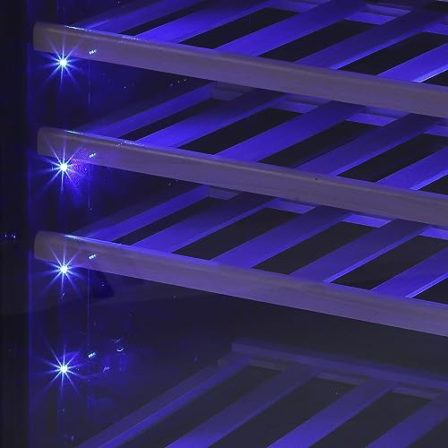 GAOMON 24 Inch Wine Fridge Dual Zone, 189 Bottles Large Wine Cooler Refrigerator, Freestanding Wine Fridge With Intelligent Temperature Memory & Humidity Control Design, Fast Cooling Low Noise