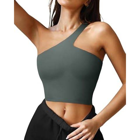 LASLULU One Shoulder Sports Bra Cover