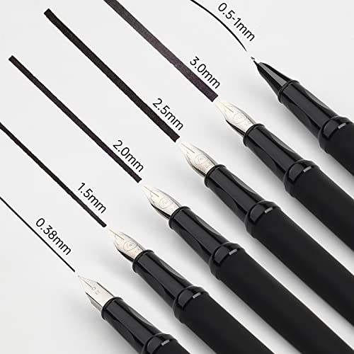 Image of Calligraphy Pens Set 64pcs - Calligraphy Fountain Pen Set with 3 Fountain Pens, 7 Varied Nibs, 54 Ink Cartridges(10 Colors) - Writing, Drawing and Calligraphy Practice for beginner GC-F354