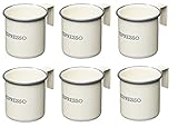 Zeitlose, Kitchen Style: der Cups optimieren die kultige Emaille Optik, mit antiken Creme Finish, bracket-style Griffe und Prints 'Espresso'