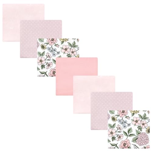 Image of Hudson Baby Unisex Baby Cotton Poly Flannel Receiving Blankets Bundle, Vintage Blossom, One Size