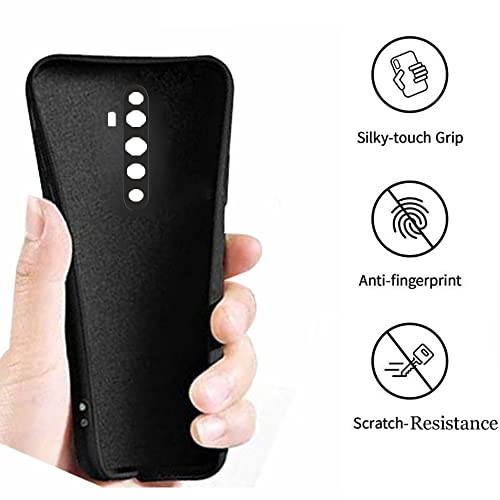 Image of A rtistque Liquid TPU Silicone Matte Shockproof Flexible with Camera Protection Soft Back Cover Case for Oppo Reno 2Z / Oppo Reno 2F - Black