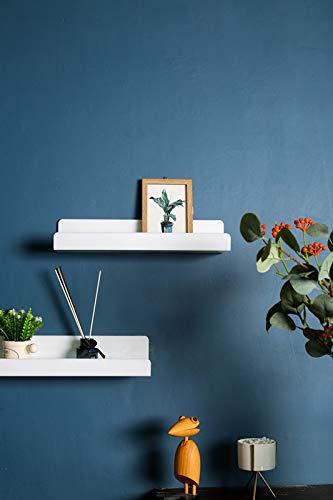 Ieek 15 Inch White Acrylic Floating Wall Ledge Shelf,Wall Mounted Nursery Kids Bookshelf,5Mm Thick Home/Office/Bathroom Storage Shelves Display Organizer,Set Of 4 #TOP3