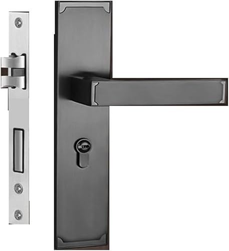 GLINEA Split Door Mute Indoor Outdoor Door Mechanical Minimalist Modern Push-Pull and Lock Handle Lock Handle Color A