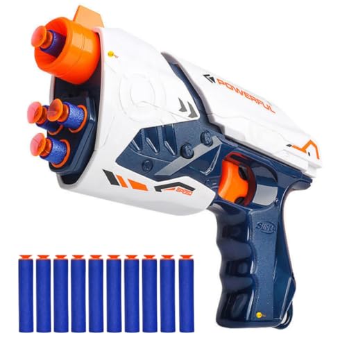 Image of Kidoyz Blaze Storm Super Gun - Soft Bullet Dart Gun Toy with 10 Foam Bullets | Long Range Manual Blaster Pistol for Target Shooting & Battle Games | Toy Gun for Kids Boys Girls 6 7 8 9 10 Years
