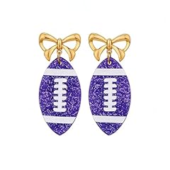A3:Blue Football Earrings