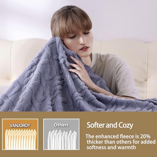 VANJOROY Fleece Blanket Large Throw for Sofa and Bed,400 GSM Lightweight Blanket - Image 4
