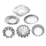UKCOCO 6 piezas Molde de Acero Inoxidable para Tartas de Resistente la Deformación Fácil de Limpiar Compacto para Horno y Repostería Doméstica
