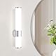 meoaow Spiegelleuchte Bad Led Badezimmer - 6W Wandlampe Lampe Neutralweiße Lichtfarbe 4000K Seite Spiegel Wandleuchte Chrom Badlampe Spiegelschrank Beleuchtung 35cm
