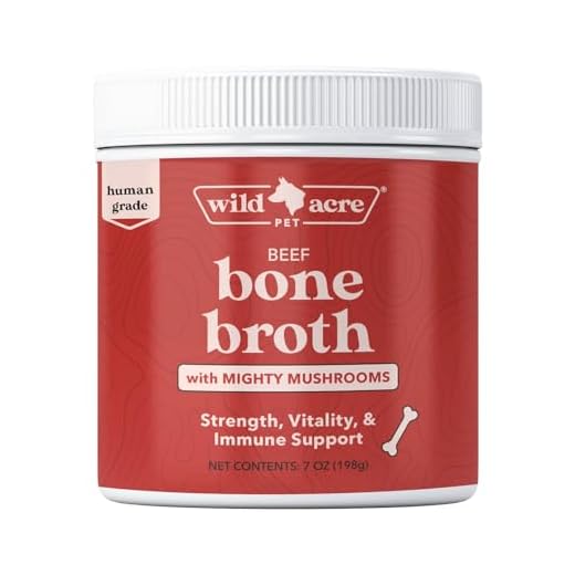 Wild Acre Premium Beef Bone Broth for Dogs – High Protein + Collagen Enhanced with Mushroom Blend for Strong Bones, Joint Flexibility, Digestive Comfort, and Immune Support - Natural Dog Food Topper