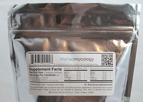 Myriad Mycology Vitality Blend - Mushroom Powder 1 Pound or 456 Grams 10 Medicinal Mushroom Powders. Lion's Mane, Cordyceps, Turkey Tail, Reishi, Chaga, Maitake, Shiitake, Blazei, Agarikon, and Mesima Sang-Huang - Image 3