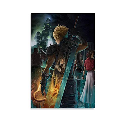 NIYEYE Gaming-Poster Final Fantasy VII Remake Poster für Teenager Jungen, Wolken-Streil, Leinwand-Kunst-Poster und Wandkunstdruck, modernes Familienschlafzimmerdekor, 40 x 60 cm Cover
