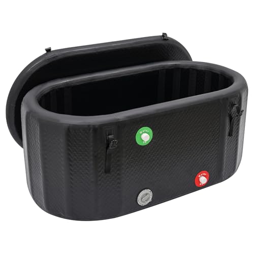 Bañera de hielo, barril de hielo, baño de hielo con sistema de refrigeración, pared aislante de 8 cm, con tapa, superficie cepillada, para recuperación, terapia de agua fría, bañera para adultos (150