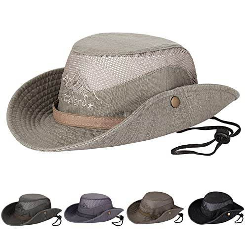 Obling Sun Hat Fishing Hat Wide Brim Bucket Hat Foldable Safari Boonie Hat Unisex