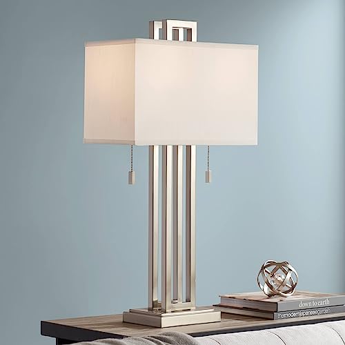 Possini Euro Design Gossard Modern Table Lamp 30" Tall Brushed
