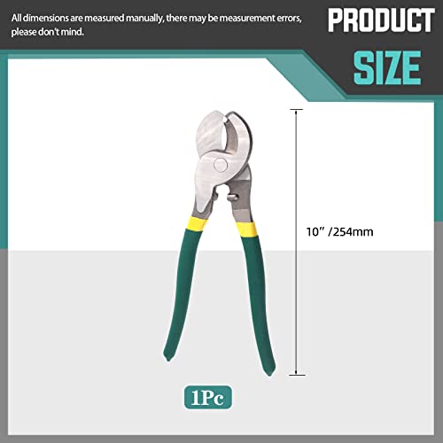 Keadic 10"/250Mm Heavy Duty Cable Cutter, Multifunctional Industrial Ihigh Leverage Curve Jaw Wire Cutters With Soft Anti-Slip Handle For Cutting Communications Cable Copper Aluminum Bolts #TOP1