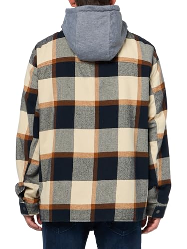 Image of Levi's mens Plaid Sherpa Lined Hooded Shirt Jacket (Regular & Big & Tall Sizes)