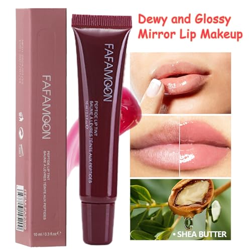 Lip Jam Hydrating Lip Gloss Lip Oil, 4 Farben Set Glossy Plumping Tinted Lip Balm Lipgloss,Natürlicher Glänzend Lippenstift Set,für Frauen und Mädchen – Bild 4
