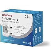 Sinocare Blood Glucose Test Strips Set with Diabetes Test Strips 50 and Lancets 50 for Safe AQ Pro...