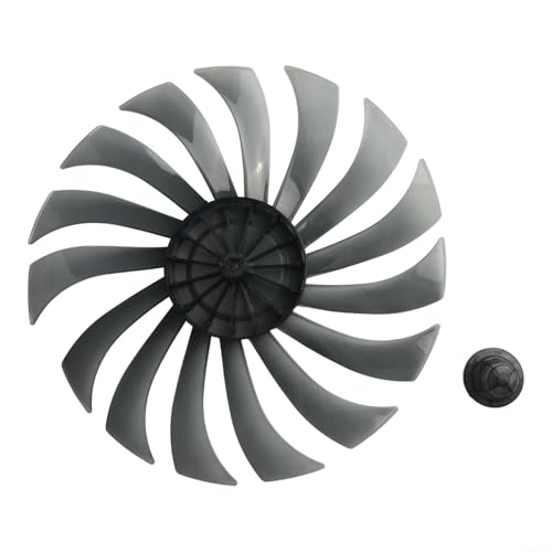Miniatura 4 de Aprilsunnyzone Aspas De Ventilador De Suelo Silenciosas De Repuesto Con Cubierta De Tuerca, Accesorios De Ventilador Negro Transparente 9 Cuchillas