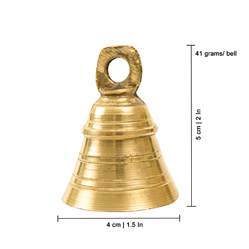 Image of Spillbox Traditional Brass Bell /Ghanti for Pooja /Bell for Mandir|Small Temple Bell for Aarti, Puja, Meditation | Spiritual Use| Worship for Temple Home Decorative Brass Pooja Room Bells (8)