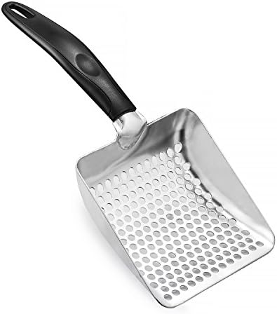 DODODO Cat Metal Litter Scoop with Long Solid Core Handle, Pet Cleaning Shovel, New Generation Lighter and Sturdy