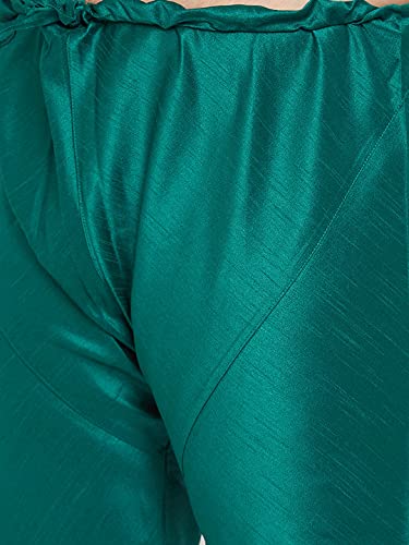 Image of VASTRAMAY Plus Size Men's Silk Blend Kurta Set-New Green