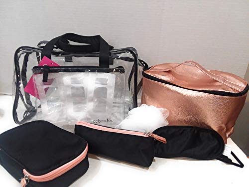 Caboodles Le Sophistique 10 Piece Bag Set Rose Black Combo Makeup Travel Dorm Kit