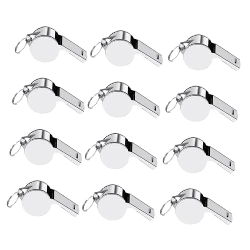 Silbatos de acero inoxidable portable pack de 12 miniatura 1