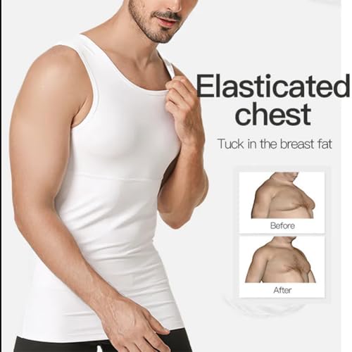Mens Body Shaper Slimming Vest Compression Tank Top Shapewear Shirt4