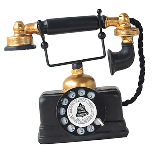 Téléphone vintage miniature en résine idéal pour la création de micro-paysage végétal