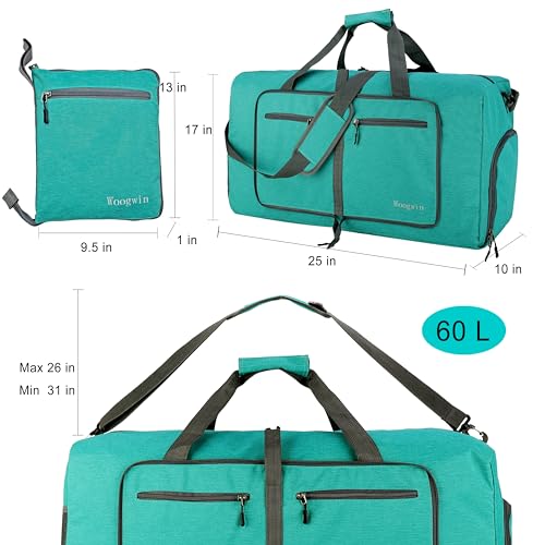 Image of Woogwin Travel Duffel Bag Large Foldable Waterproof Overnight Bag for Beach Swim Bags Pool Sports Gym